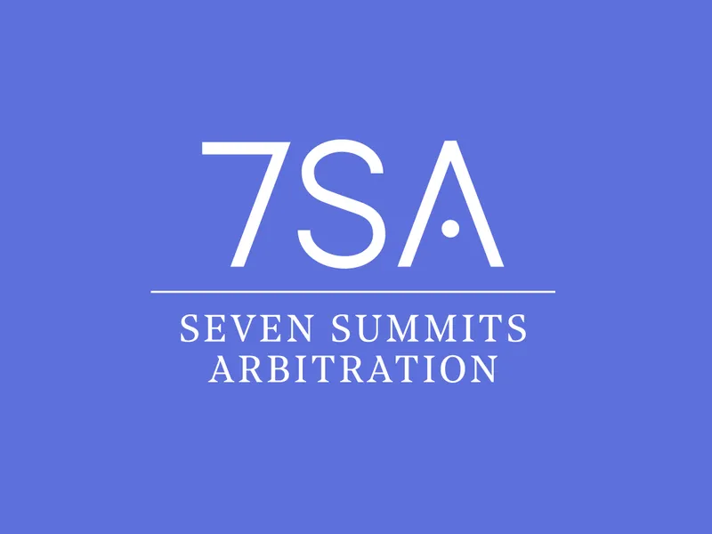 Mockup der Kommunikationsmaterialien von Seven Summits Arbitration