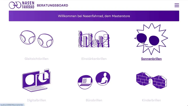 Beratungsboard - Optiker Verkaufstool