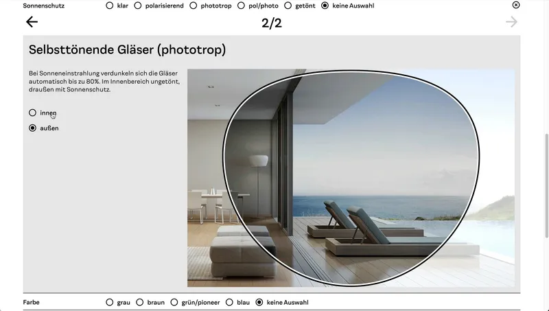 Beratungsboard - Optiker Verkaufstool