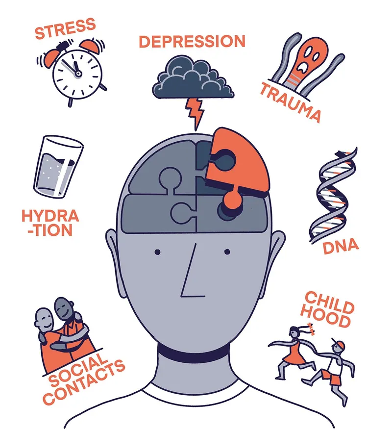 Illustration für Charité-Broschüre über psychogene nicht-epileptische Anfälle