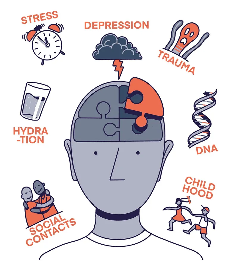 Illustration für Charité-Broschüre über psychogene nicht-epileptische Anfälle