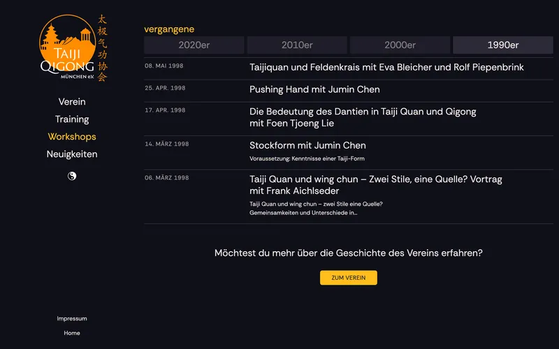 Taiji Qigong München e.V. Website Workshop-Archiv
