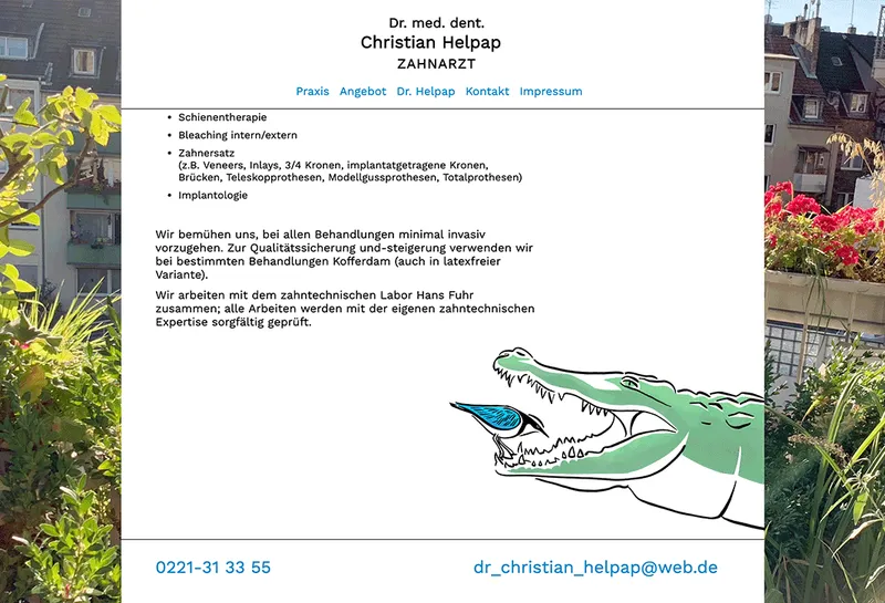 Ansicht der Landingpage